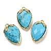 Natural Turquoise Faceted Pendants G-M431-06G-01-1-1