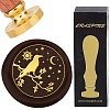 Brass Wax Seal Stamp with Wood Handle AJEW-WH0412-0290-1