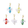 5Pcs Angel Glass & Acrylic Pendant Decorations HJEW-JM04180-04-2