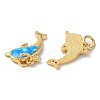 Rack Plating Brass Micro Pave Clear Cubic Zirconia Pendants KK-P268-15G-3
