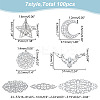 100Pcs 7 Styles Iron Filigree Pendants IFIN-WR0001-20-2