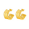 French Retro 304 Stainless Steel C-shaped Stud Earrings LS-VD7473-5