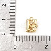 Brass Micro Pave Clear Cubic Zirconia Charms KK-Z151-18G-U-3