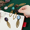 Oval Natural Rose Quartz & Tiger Eye & Black Stone & Amethyst & Agate & Opalite Bookmark AJEW-DC00018-3