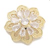 Rack Plating Brass Micro Pave Clear Cubic Zirconia Buttons KK-K293-05G-1