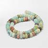 Frosted Rondelle Natural Flower Amazonite Beads Strands G-K094-8x5mm-B-2