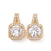 Brass Micro Pave Cubic Zirconia Pendants KK-E068-VC426-2