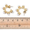 304 Stainless Steel ABS Imitation Pearl C-Shaped Stud Earrings EJEW-K268-58G-5