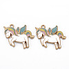 Rack Plating Alloy Enamel Pendants X-ENAM-S126-068-NR-2