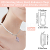 2Pcs 925 Sterling Silver Micro Pave Clear Cubic Zirconia Twister Clasps STER-BBC0007-49P-2