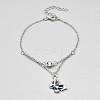 Iron and Alloy Enamel Butterfly Anklets for Women AJEW-WH0455-109P-02-1