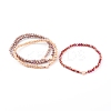 Electroplate Faceted Round Glass Beaded Bracelets BJEW-JB06124-1