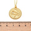 Brass Micro Pave Clear Cubic Zirconia Flat Round with Snake Pendant Necklaces LS-NJEW-S438-02A-G-5