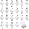 Natural Cultured Freshwater Pearl Potato Connector Charms PALLOY-SC00011-1