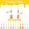 12Pcs 6 Style Acrylic & Alloy Enamel Bear Pendant Decorations HJEW-YW00172-2