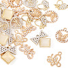24Pcs 6 Styles Alloy Crystal Rhinestone Pendants FIND-TA0006-20LG-2