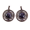Natural Amethyst Pendants G-Q158-03-04-1