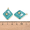 304 Stainless Steel and Enamel Resin ABS Imitation Pearl Pendants STAS-T069-84-3