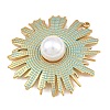 304 Stainless Steel with Sky Blue Enamel & ABS Plastic Imitation Pearl Pendants SA-CBA4809-05G-2