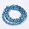 Electroplate Glass Beads Strands EGLA-D015-15x10mm-31-1