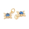 Eco-Friendly Brass Micro Pave Cubic Zirconia Charms KK-I698-28G-4