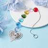 Glass Octagon Beaded Hanging Ornaments HJEW-JM01760-02-2