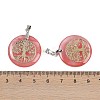 Cherry Quartz Glass Flat Round Pendants G-Q188-01P-05-3