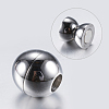 Tarnish Resistant 304 Stainless Steel Magnetic Clasps with Glue-in Ends STAS-F132-04P-4mm-2
