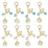 4Pcs 4 Styles Alloy Enamel Pendant Keychains HJEW-FS00052-2