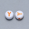 Craft Acrylic Horizontal Hole Letter Beads SACR-S201-11Y-2