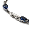 Teardrop Glass Link Chain Bracelets BJEW-H604-01P-02-3