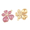 304 Stainless Steel Enamel & Glitter Powder & ABS Plastic Pearl Pendants STAS-G398-23G-02-2
