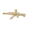 Rack Plating Brass Micro Pave Cubic Zirconia Pendants ZIRC-F142-27G-1