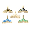 Brass Micro Pave Clear Cubic Zirconia Pendants KK-S048-05G-1