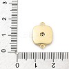 Brass Micro Pave Clear Cubic Zirconia Connector Charms KK-M303-04G-03-3