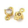 Rack Plating Brass Pave Clear Cubic Zirconia Links KKB-L215-047B-G-2