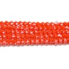 Opaque Solid Color Electroplate Glass Beads Strands GLAA-F029-P4mm-C03-1