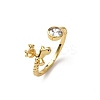 Deer Brass Pave Clear Cubic Zirconia Cuff Cup Peg Ring Settings KK-NH0007-09G-1