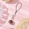 Watermelon Glass Seed Bead Beaded Charm Mobile Straps HJEW-MZ00183-2