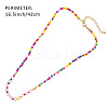 Bohemian Handmade Candy Color Resin and Potato Imitation Pearl Beaded Nsecklaces with Brass Chain for Women WG2740-1-3