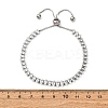 304 Stainless Steel with Clear Cubic Zirconia Link Chain Bracelets BJEW-G754-03P-04-5