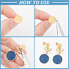 60Pcs Textured Flat Round Ion Plating(IP) 304 Stainless Steel Ear Stud Findings STAS-SP0001-45-6