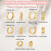 5 Pairs 5 Style Rack Plating Ring Brass Hoop Earrings for Women EJEW-BBC0001-97-2