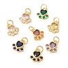 8Pcs 8 Colors Brass Pave Cubic Zirconia Paw Print Charms KK-TA0003-21-2