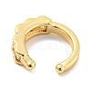 Real 14K Gold Plated Brass with Cubic Zirconia Cuff Earrings LS-EJEW-M232-01F-G-3