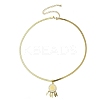 201 Stainless Steel Clear Cubic Zirconia Flat Round Virgin with Feather Pendant Necklaces NJEW-H055-02G-4