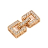 925 Sterling Silver Micro Pave Clear Cubic Zirconia Fold Over Clasps STER-P060-38G-1