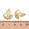 304 Stainless Steel Pave Crystal Rhinestone and ABS Imitation Pearl Resin Pendants STAS-T069-87B-3