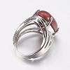 Synthetic Red Jasper Wide Band Finger Rings RJEW-K224-A03-2