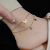 Stainless Steel Charm Anklets for Women WG18C2B-02-1